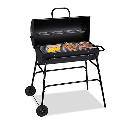 Relaxdays Holzkohlegrill XXL Grillwagen