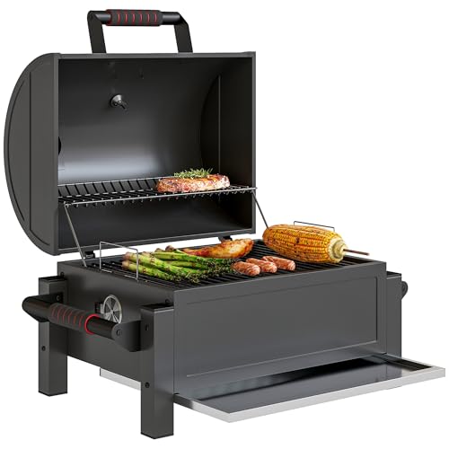 Outsunny Holzkohlegrill mit Deckel