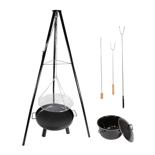 Lemodo Schwenkgrill mit Feuerschale und Gulaschkessel