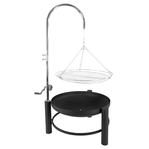 LEMODO Schwenkgrill mit Kurbel und Feuerschale