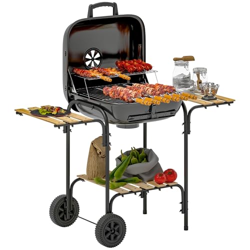 Outsunny Grillwagen mit abschließbarem Deckel