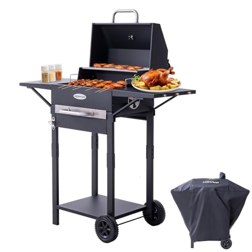 HOMAVO Kugelgrillwagen mit Abdeckhaube